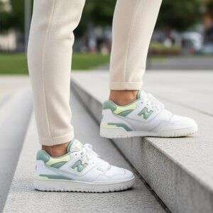 New Balance 550 Leather Women's Casual Sneakers Shoes White Limelight size 5.5